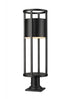 Z-Lite Luca 1 Light Outdoor Pier Mounted Fixture in Black Finish Model: 517PHB-533PM-BK-LED