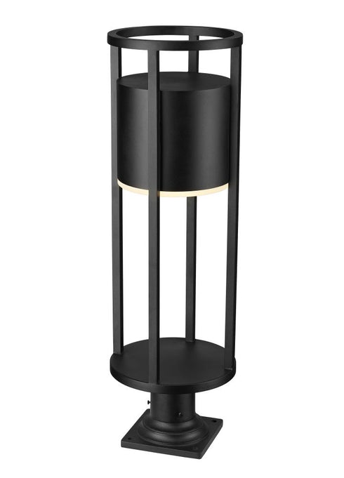 Z-Lite Luca 1 Light Outdoor Pier Mounted Fixture in Black Finish Model: 517PHB-533PM-BK-LED