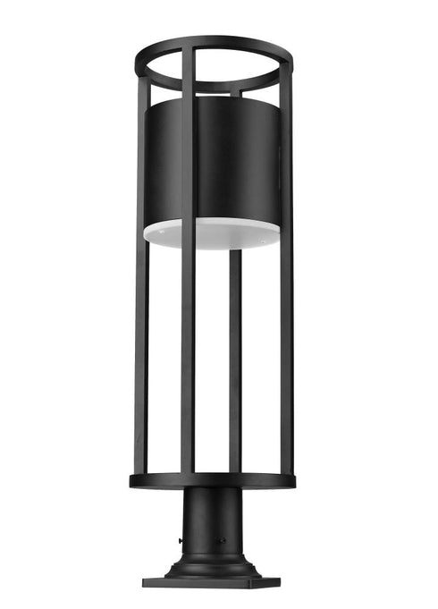 Z-Lite Luca 1 Light Outdoor Pier Mounted Fixture in Black Finish Model: 517PHB-533PM-BK-LED