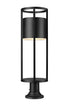 Z-Lite Luca 1 Light Outdoor Pier Mounted Fixture in Black Finish Model: 517PHB-553PM-BK-LED