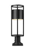 Z-Lite Luca 1 Light Outdoor Pier Mounted Fixture in Black Finish Model: 517PHM-533PM-BK-LED