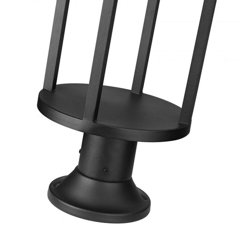 Z-Lite Luca 1 Light Outdoor Pier Mounted Fixture in Black Finish Model: 517PHM-553PM-BK-LED