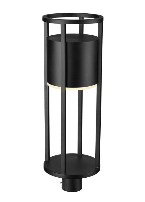 Z-Lite Luca 1 Light Outdoor Post Mount Fixture in Black Finish Model: 517PHB-BK-LED