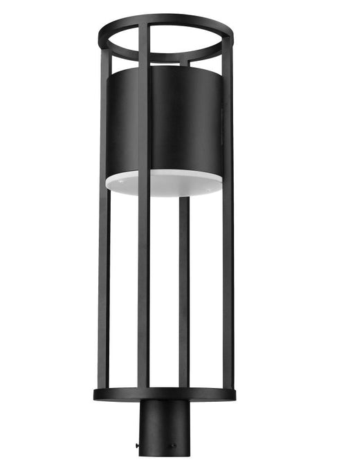 Z-Lite Luca 1 Light Outdoor Post Mount Fixture in Black Finish Model: 517PHB-BK-LED