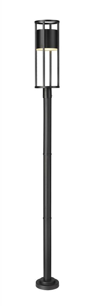 Z-Lite Luca 1 Light Outdoor Post Mounted Fixture in Black Finish Model: 517PHB-567P-BK-LED