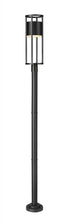 Z-Lite Luca 1 Light Outdoor Post Mounted Fixture in Black Finish Model: 517PHB-567P-BK-LED