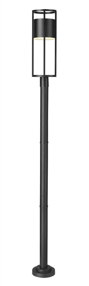 Z-Lite Luca 1 Light Outdoor Post Mounted Fixture in Black Finish Model: 517PHB-567P-BK-LED