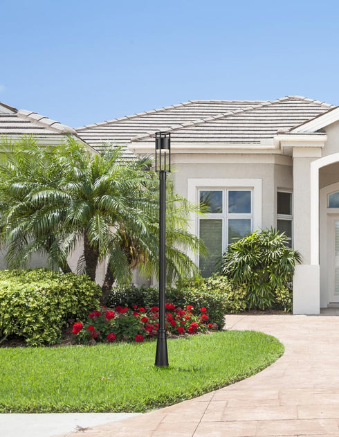 Z-Lite Luca 1 Light Outdoor Post Mounted Fixture in Black Finish Model: 517PHM-519P-BK-LED