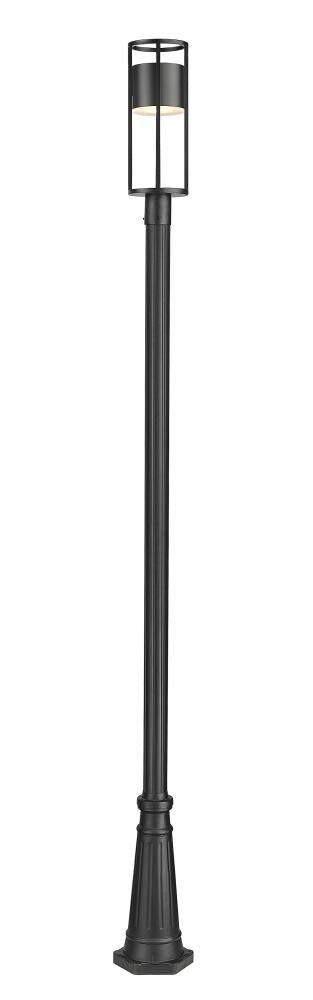 Z-Lite Luca 1 Light Outdoor Post Mounted Fixture in Black Finish Model: 517PHM-519P-BK-LED