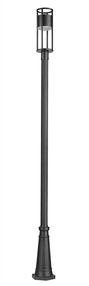 Z-Lite Luca 1 Light Outdoor Post Mounted Fixture in Black Finish Model: 517PHM-519P-BK-LED