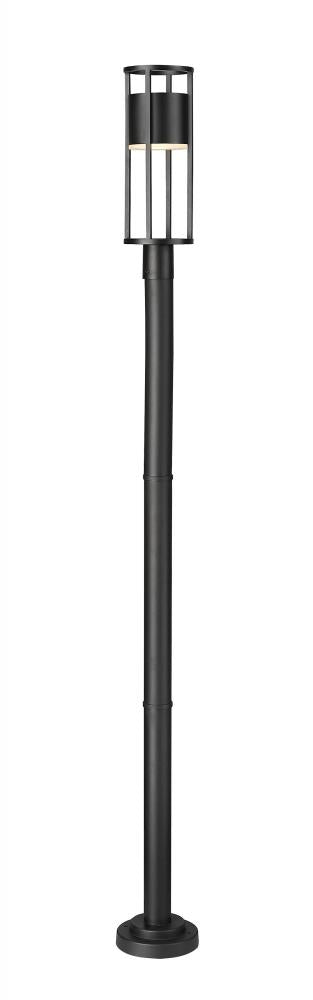 Z-Lite Luca 1 Light Outdoor Post Mounted Fixture in Black Finish Model: 517PHM-567P-BK-LED