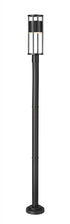 Z-Lite Luca 1 Light Outdoor Post Mounted Fixture in Black Finish Model: 517PHM-567P-BK-LED