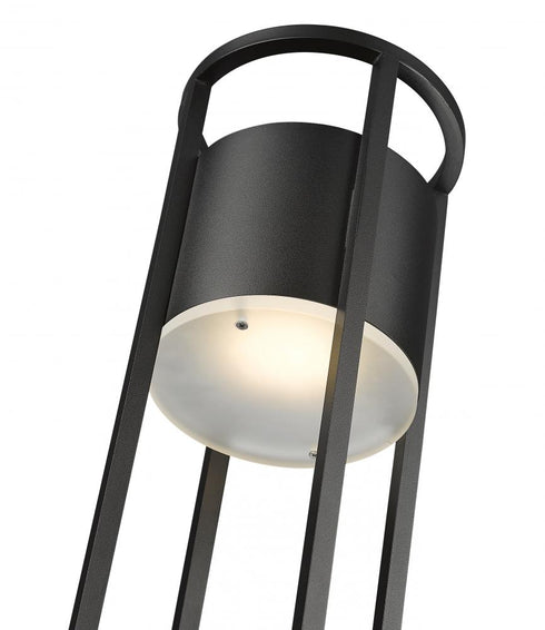 Z-Lite Luca 1 Light Outdoor Post Mounted Fixture in Black Finish Model: 517PHM-567P-BK-LED
