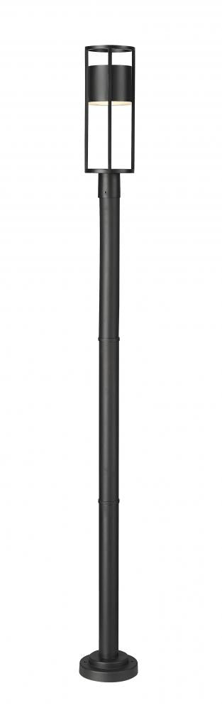 Z-Lite Luca 1 Light Outdoor Post Mounted Fixture in Black Finish Model: 517PHM-567P-BK-LED