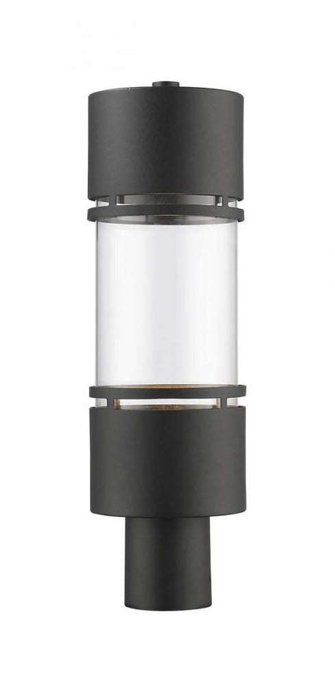 Z-Lite Luminata 1 Light Outdoor Post Mount Fixture in Black Finish Model: 553PHB-BK-LED