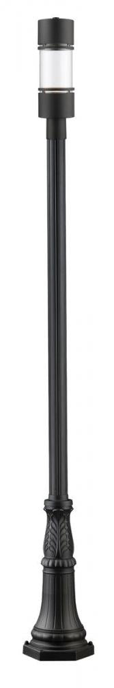 Z-Lite Luminata 1 Light Outdoor Post Mounted Fixture in Black Finish Model: 553PHB-518P-BK-LED