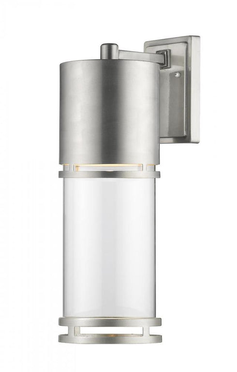 Z-Lite Luminata 1 Light Outdoor Wall Light in Brushed Aluminum Finish Model: 553B-BA-LED