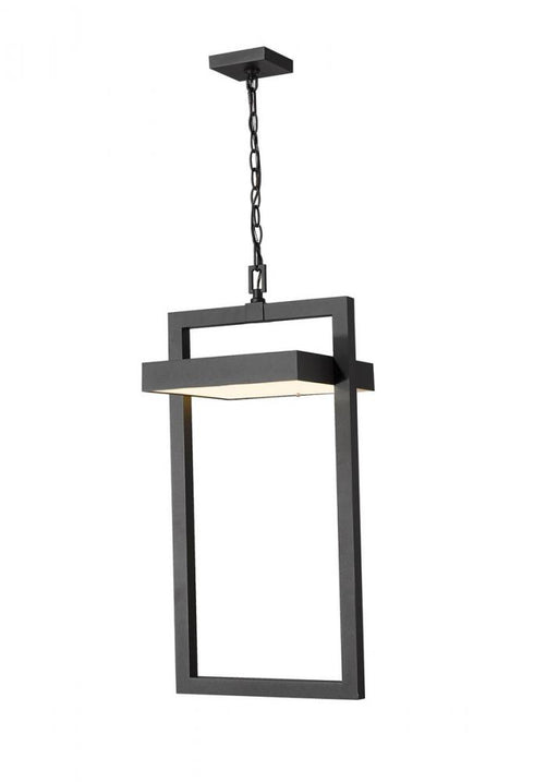 Z-Lite Luttrel 1 Light Outdoor Chain Mount Ceiling Fixture in Black Finish Model: 566CHXL-BK-LED