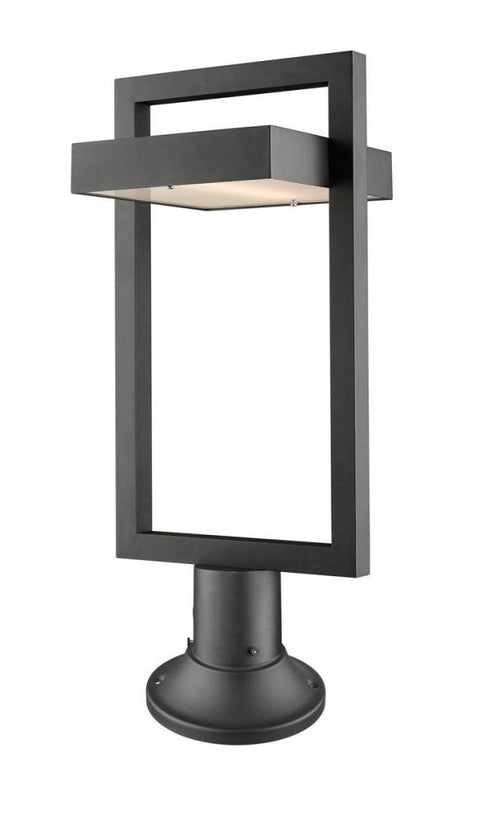 Z-Lite Luttrel 1 Light Outdoor Pier Mounted Fixture in Black Finish Model: 566PHBR-553PM-BK-LED