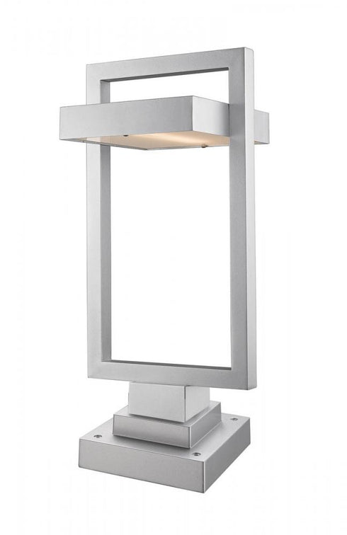 Z-Lite Luttrel 1 Light Outdoor Pier Mounted Fixture in Black Finish Model: 566PHBS-SQPM-BK-LED