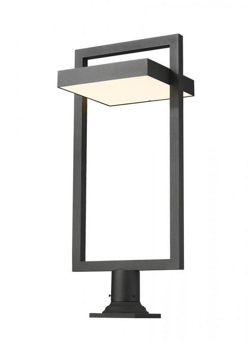 Z-Lite Luttrel 1 Light Outdoor Pier Mounted Fixture in Black Finish Model: 566PHXLR-533PM-BK-LE