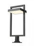 Z-Lite Luttrel 1 Light Outdoor Pier Mounted Fixture in Black Finish Model: 566PHXLR-533PM-BK-LE