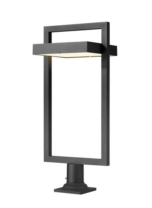 Z-Lite Luttrel 1 Light Outdoor Pier Mounted Fixture in Black Finish Model: 566PHXLR-533PM-BK-LE
