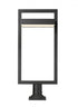 Z-Lite Luttrel 1 Light Outdoor Pier Mounted Fixture in Black Finish Model: 566PHXLR-533PM-BK-LE