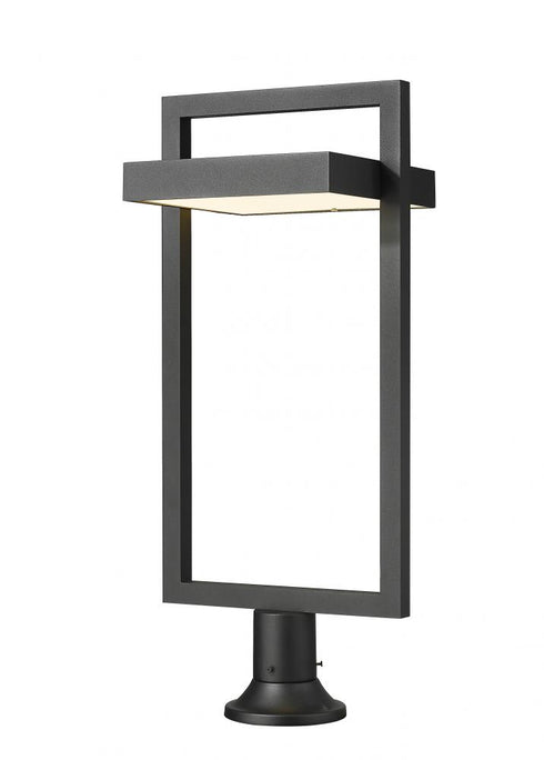 Z-Lite Luttrel 1 Light Outdoor Pier Mounted Fixture in Black Finish Model: 566PHXLR-553PM-BK-LE