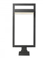 Z-Lite Luttrel 1 Light Outdoor Pier Mounted Fixture in Black Finish Model: 566PHXLS-SQPM-BK-LED