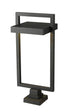 Z-Lite Luttrel 1 Light Outdoor Pier Mounted Fixture in Black Finish Model: 566PHXLS-SQPM-BK-LED