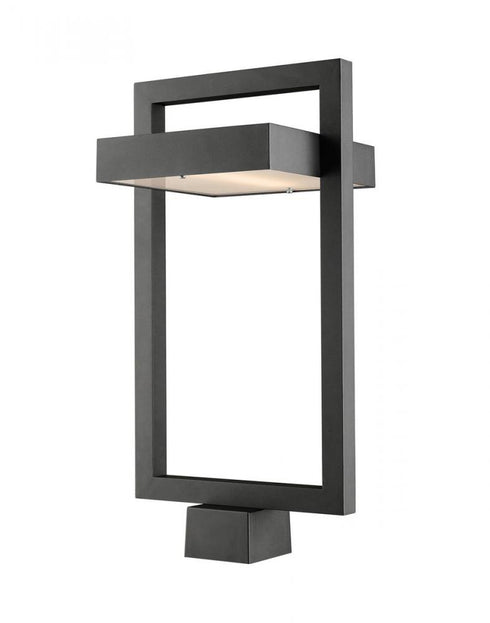 Z-Lite Luttrel 1 Light Outdoor Post Mount Fixture in Black Finish Model: 566PHBS-BK-LED