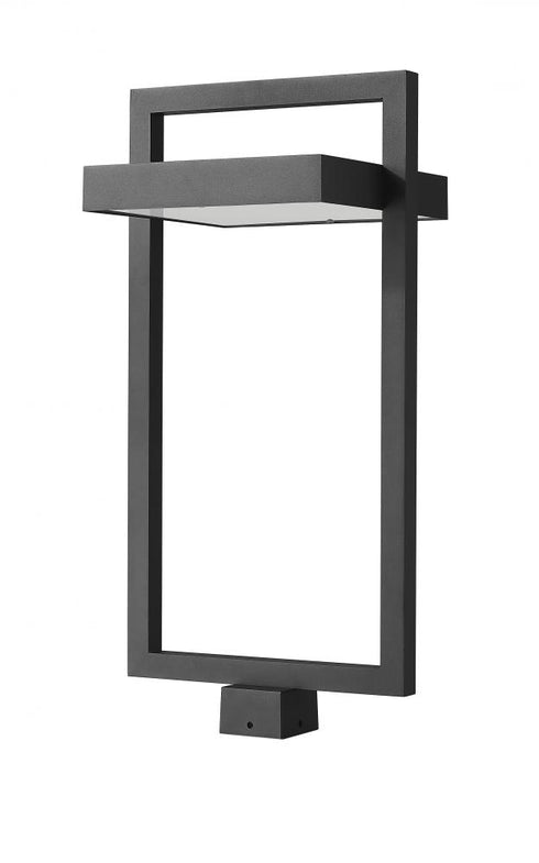 Z-Lite Luttrel 1 Light Outdoor Post Mount Fixture in Black Finish Model: 566PHXLS-BK-LED