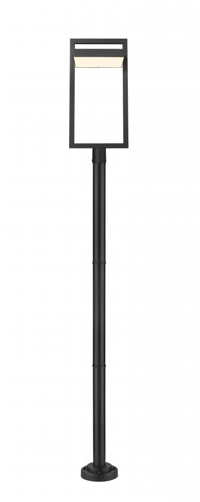 Z-Lite Luttrel 1 Light Outdoor Post Mounted Fixture in Black Finish Model: 566PHXLR-567P-BK-LED
