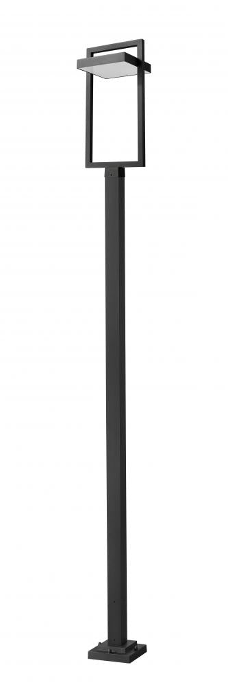 Z-Lite Luttrel 1 Light Outdoor Post Mounted Fixture in Black Finish Model: 566PHXLS-536P-BK-LED