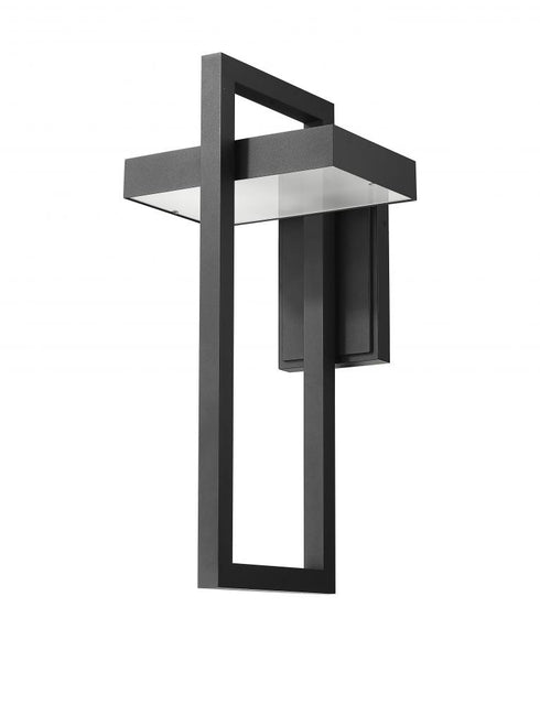 Z-Lite Luttrel 1 Light Outdoor Wall Light in Black Finish Model: 566XL-BK-LED