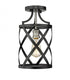 Z-Lite Malcalester 1 Light Flush Mount in Matte Black + Brushed Nickel Finish Model: 481F1-MB-BN