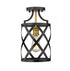 Z-Lite Malcalester 1 Light Flush Mount in Matte Black + Brushed Nickel Finish Model: 481F1-MB-BN