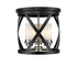 Z-Lite Malcalester 3 Light Flush Mount in Matte Black + Brushed Nickel Finish Model: 481F13-MB-BN