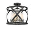 Z-Lite Malcalester 4 Light Semi Flush Mount in Matte Black + Brushed Nickel Finish Model: 481SF15-MB-BN