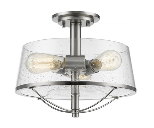 Z-Lite Mariner 3 Light Semi Flush Mount in Brushed Nickel Finish Model: 444SF-BN