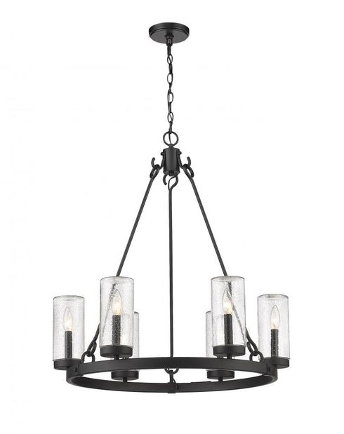 Z-Lite Marlow 6 Light Outdoor Chandelier in Ashen Barnboard Finish Model: 589-6ABB