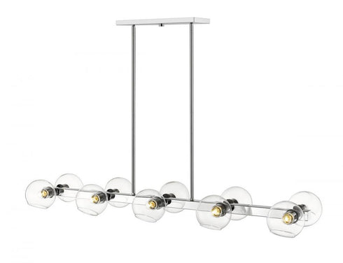 Z-Lite Marquee 10 Light Linear Chandelier in Chrome Finish Model: 455-10L-CH