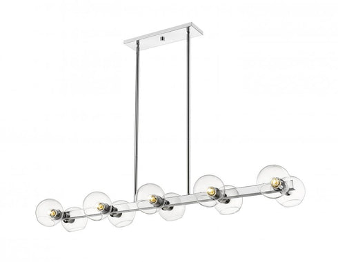 Z-Lite Marquee 10 Light Linear Chandelier in Chrome Finish Model: 455-10L-CH