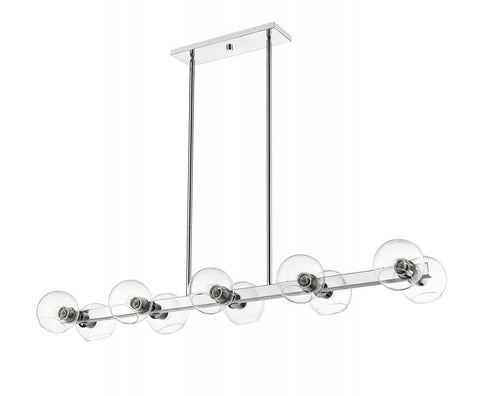 Z-Lite Marquee 10 Light Linear Chandelier in Chrome Finish Model: 455-10L-CH