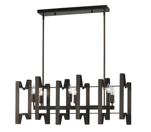 Z-Lite Marsala 6 Light Linear Chandelier in Bronze Finish Model: 4000-34BRZ