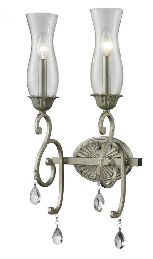 Z-Lite Melina 2 Light Wall Sconce in Antique Silver Finish Model: 720-2S-AS