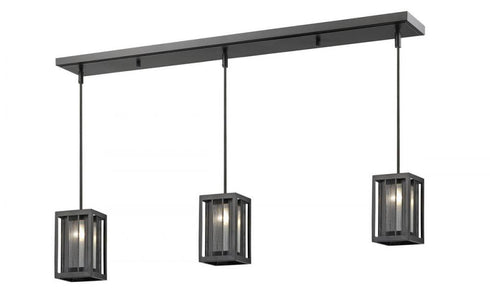 Z-Lite Meridional 3 Light Linear Chandelier in Bronze Finish Model: Z6-58MP-C-3BRZ