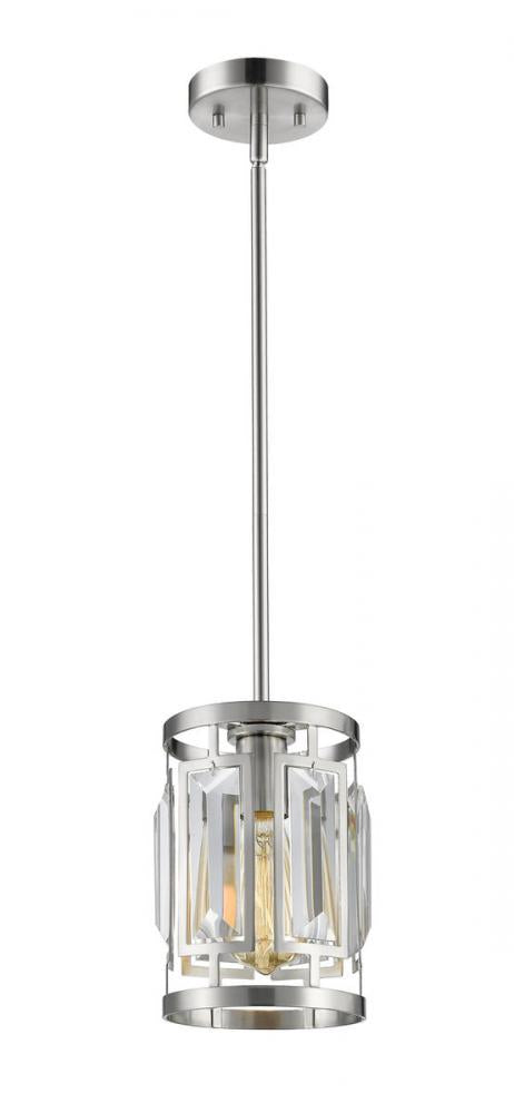 Z-Lite Mersesse 1 Light Pendant in Brushed Nickel Finish Model: 6007MP-BN