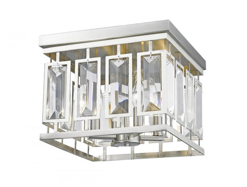 Z-Lite Mersesse 4 Light Flush Mount in Brushed Nickel Finish Model: 6006F-BN